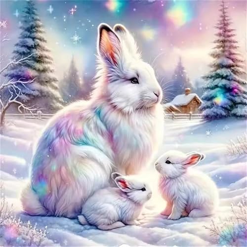 Schneehase Puzzle 300 Teile, Impossible Puzzles Erwachsene 300 Teile, Lernspiel Herausforderung Spielzeug, Farbenfrohes Legespiel für Home Dekoration von Muaor