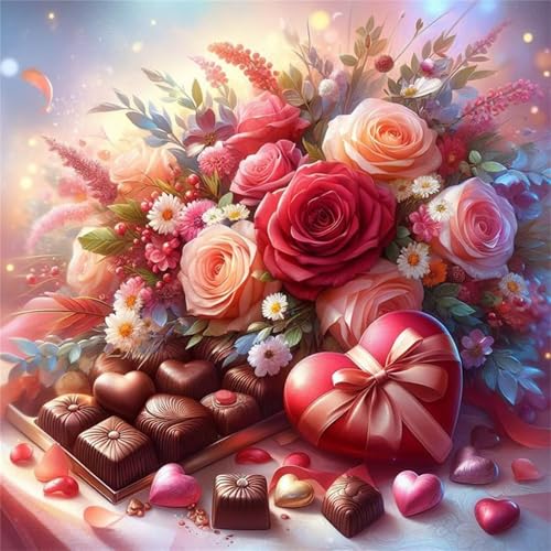Schoko-Rose Puzzle 300 Teile Erwachsene,Puzzles für Erwachsene,Lernspiel Herausfordernde Familie Spiele Aktivität Geschenke für Frauen,Geschenke für Männer von Muaor