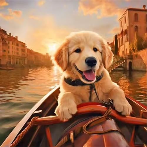 Stadtboot Hund Puzzle 90 Teile, Impossible Puzzles Erwachsene 90 Teile, Lernspiel Herausforderung Spielzeug, Farbenfrohes Legespiel für Home Dekoration von Muaor