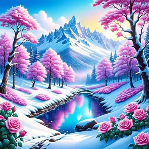 Verschneite Bergkulisse Puzzle 90 Teile, Impossible Puzzles Erwachsene 90 Teile, Lernspiel Herausforderung Spielzeug, Farbenfrohes Legespiel für Home Dekoration von Muaor