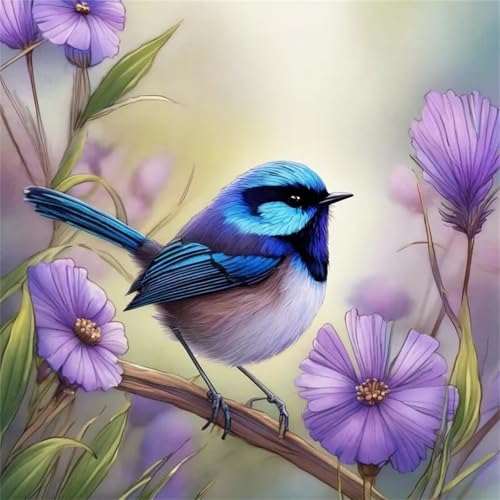 Vögel Lila Blume Puzzle 300 Teile, Impossible Puzzles Erwachsene 300 Teile, Lernspiel Herausforderung Spielzeug, Farbenfrohes Legespiel für Home Dekoration von Muaor
