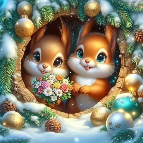 Weihnachten Eichhörnchen Paar Puzzle 300 Teile, Impossible Puzzles Erwachsene 300 Teile, Lernspiel Herausforderung Spielzeug, Farbenfrohes Legespiel für Home Dekoration Weihnachten Eichhörnchen Paar Puzzle 300 Teile, Impossible Puzzles Erwachsene 300 Teile, Lernspiel Herausforderung Spielzeug, Farbenfrohes Legespiel für Home Dekoration von Muaor