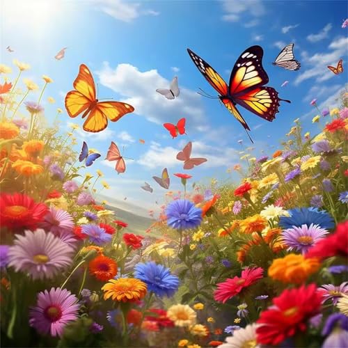 Wildblumen Blauer Himmel Puzzle 90 Teile, Impossible Puzzles Erwachsene 90 Teile, Lernspiel Herausforderung Spielzeug, Farbenfrohes Legespiel für Home Dekoration Wildblumen Blauer Himmel Puzzle 90 Teile, Impossible Puzzles Erwachsene 90 Teile, Lernspiel Herausforderung Spielzeug, Farbenfrohes Legespiel für Home Dekoration von Muaor