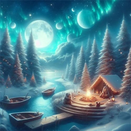 Winter Baum Mond Puzzle 90 Teile, Impossible Puzzles Erwachsene 90 Teile, Lernspiel Herausforderung Spielzeug, Farbenfrohes Legespiel für Home Dekoration von Muaor
