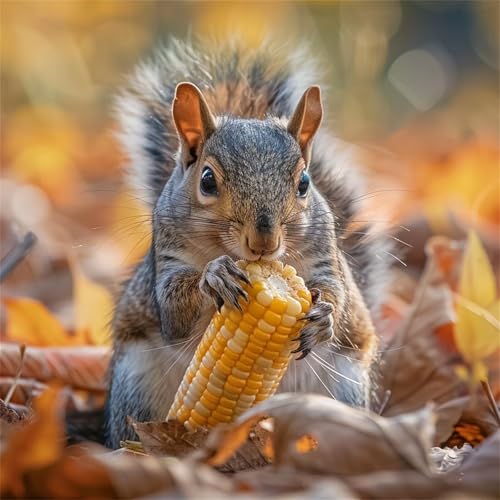 Woods Eichhörnchen Mais Puzzle 90 Teile, Impossible Puzzles Erwachsene 90 Teile, Lernspiel Herausforderung Spielzeug, Farbenfrohes Legespiel für Home Dekoration von Muaor