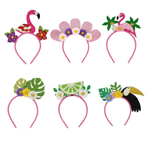 Mucee Hawaiianische Haarbänder für Damen und Mädchen, tropisches Luau-Party-Zubehör mit Ananas, Flamingo und Papagei, für Sommer, Strand, für Junggesellinnenabschied, Festivals, Geburtstage, 6 Stück Mucee Hawaiianische Haarbänder für Damen und Mädchen, tropisches Luau-Party-Zubehör mit Ananas, Flamingo und Papagei, für Sommer, Strand, für Junggesellinnenabschied, Festivals, Geburtstage, 6 Stück von Mucee