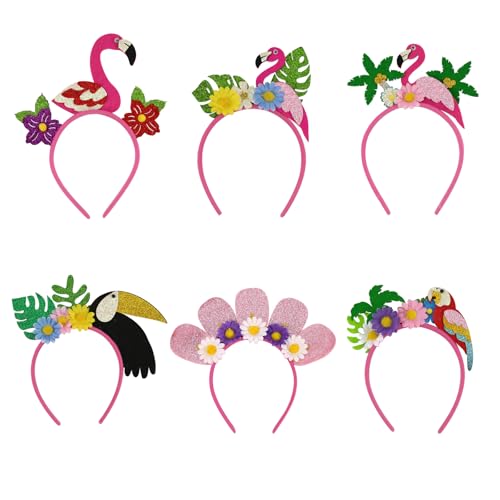 Mucee Hawaiianische Haarbänder für Damen und Mädchen, tropisches Luau-Party-Zubehör mit Ananas, Flamingo und Papagei, für Sommer, Strand, für Junggesellinnenabschied, Festivals, Geburtstage, 6 Stück Mucee Hawaiianische Haarbänder für Damen und Mädchen, tropisches Luau-Party-Zubehör mit Ananas, Flamingo und Papagei, für Sommer, Strand, für Junggesellinnenabschied, Festivals, Geburtstage, 6 Stück von Mucee