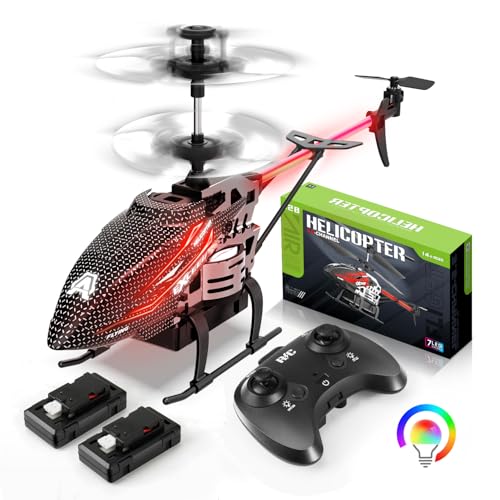 Mucek 2.4G RC Hubschrauber Ferngesteuert, LED-Lichter, 3,5 Kanäle, Gyroskop und Feste Höhe, Kinderspielzeug Flugzeug geeignet für innen und außen von Mucek