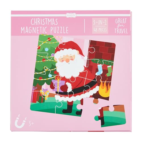 Mud Pie Kinder rosa Weihnachtspuzzles; 17,8 x 17,8 cm von Mud Pie