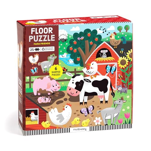 Farm Friends Floor Puzzle with Shaped Pieces: 25 Pieces von MudPuppy