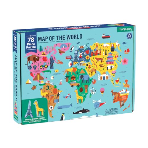 MudPuppy 78 pcs Geography Puzzle/Map of The World von MudPuppy