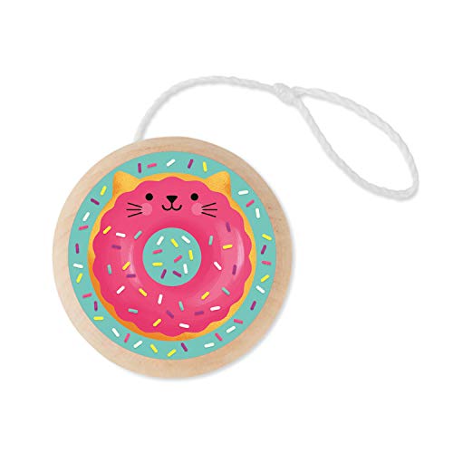 MudPuppy - Wooden Yo-Yo/Cat Donut Action-Spiele & Reflexe, Mehrfarbig (356302) von MudPuppy