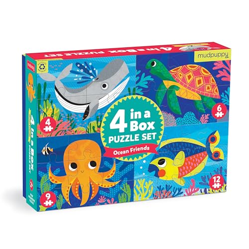 Ocean Friends 4-in-a-Box Puzzle Set von MudPuppy