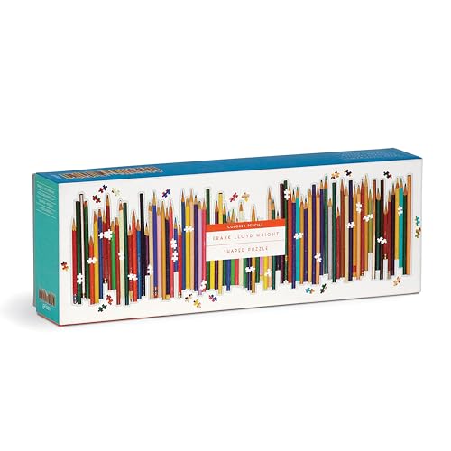 Galison 9780735370456 Frank Lloyd Wright Colored Pencils Shaped 1000 Piece Panoramic Puzzle von Galison