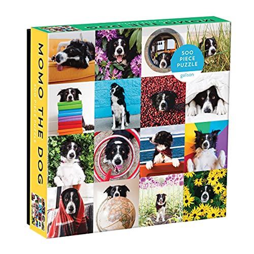 Galison Momo The Dog Puzzle, 500 Pieces, 20” x 20'' – Colorful Puzzle Featuring 16 Adorable Dog Images - Thick, Sturdy Pieces - Perfect for Family Fun, Multicolor von MudPuppy