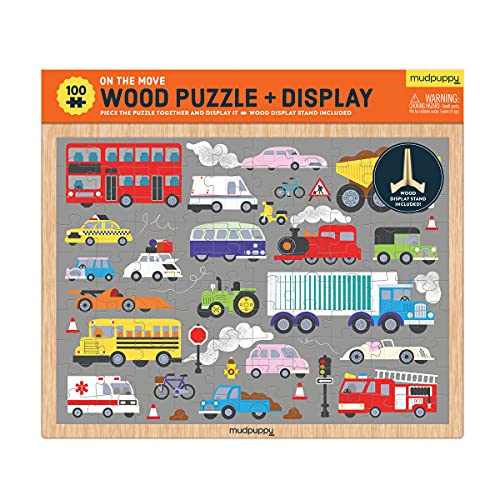 On The Move 100 Piece Wood Puzzle + Display On The Move 100 Piece Wood Puzzle + Display von Mudpuppy Press