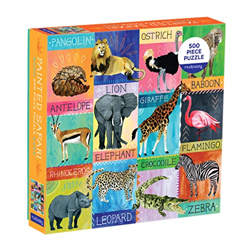 Galison 9780735366671 Painted Safari Jigsaw Puzzle, Multicoloured, 500 Pieces von MudPuppy