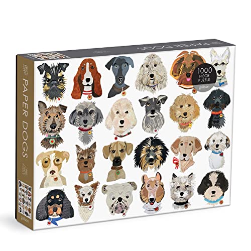 Galison 9780735371941 Paper Dogs Jigsaw Puzzle, Multicoloured, 1000 Pieces von Galison