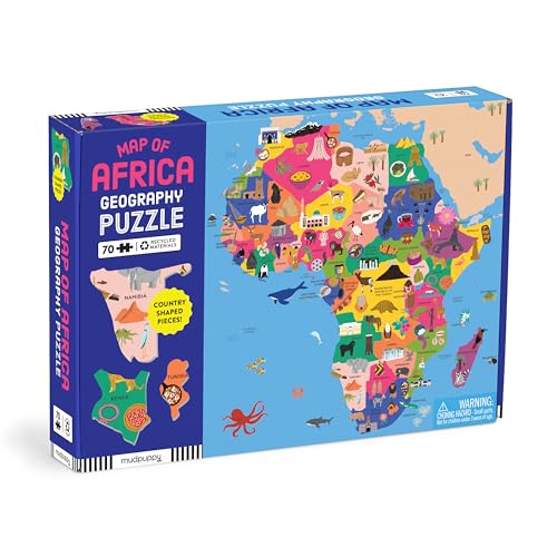Map of Africa Geography Puzzle: 70 Pieces von Mudpuppy