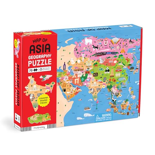 Map of Asia Geography Puzzle: 70 Pieces von Mudpuppy
