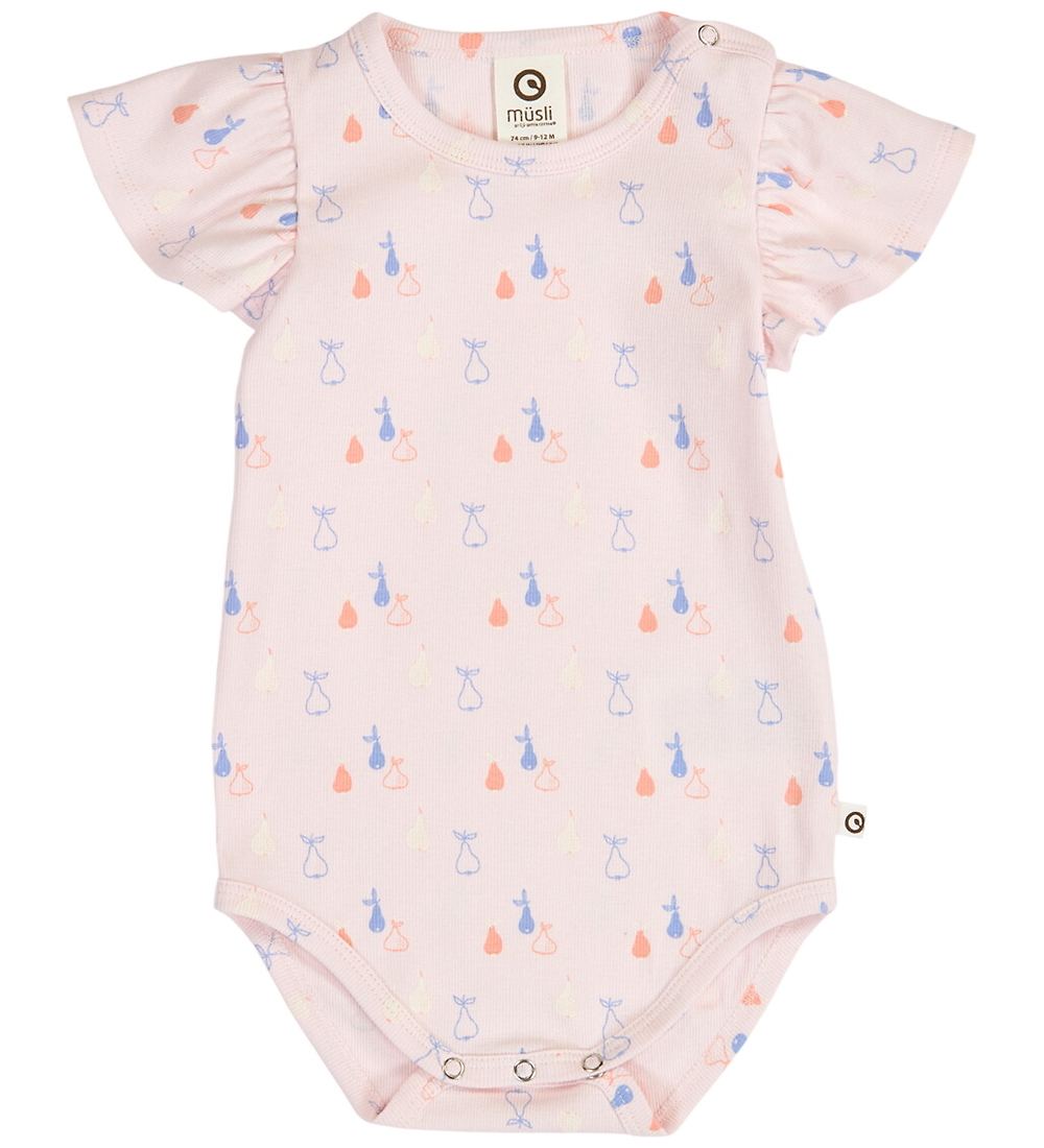 Müsli Body k/ä - Rib - Picknick Frill - Primrose/Shell Blue/Tofu - Müsli - 2 Jahre (92) - Body K/Ä von Müsli