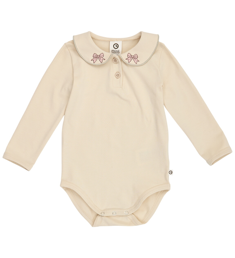 Müsli Body l/ä - Cozy Me Stickerei - Oak - Müsli - 1 Jahr (80) - Body L/Ä von Müsli