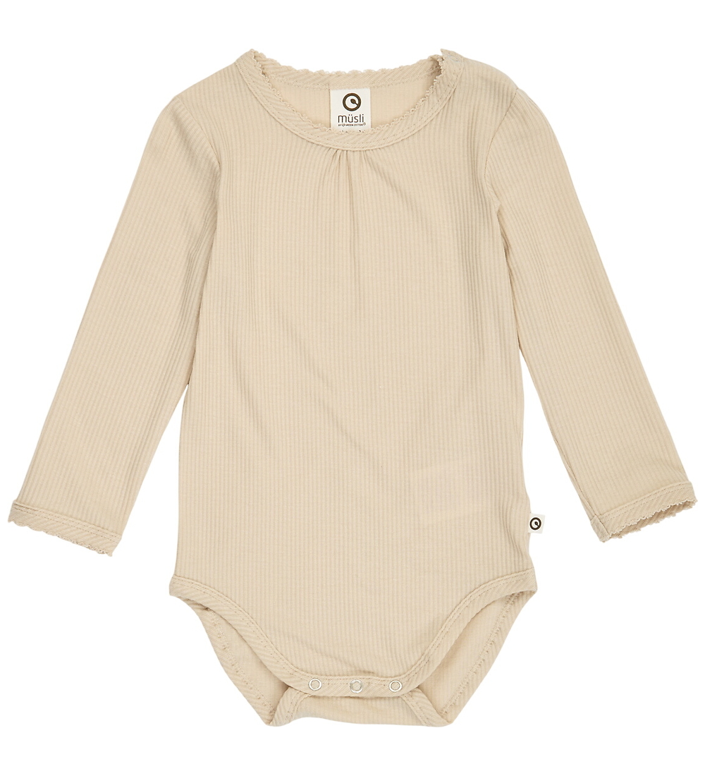 Müsli Body l/ä - Rib/Modal - Mellow Picot - Oak - Müsli - 74 - Body L/Ä Müsli Body l/ä - Rib/Modal - Mellow Picot - Oak - Müsli - 74 - Body L/Ä von Müsli