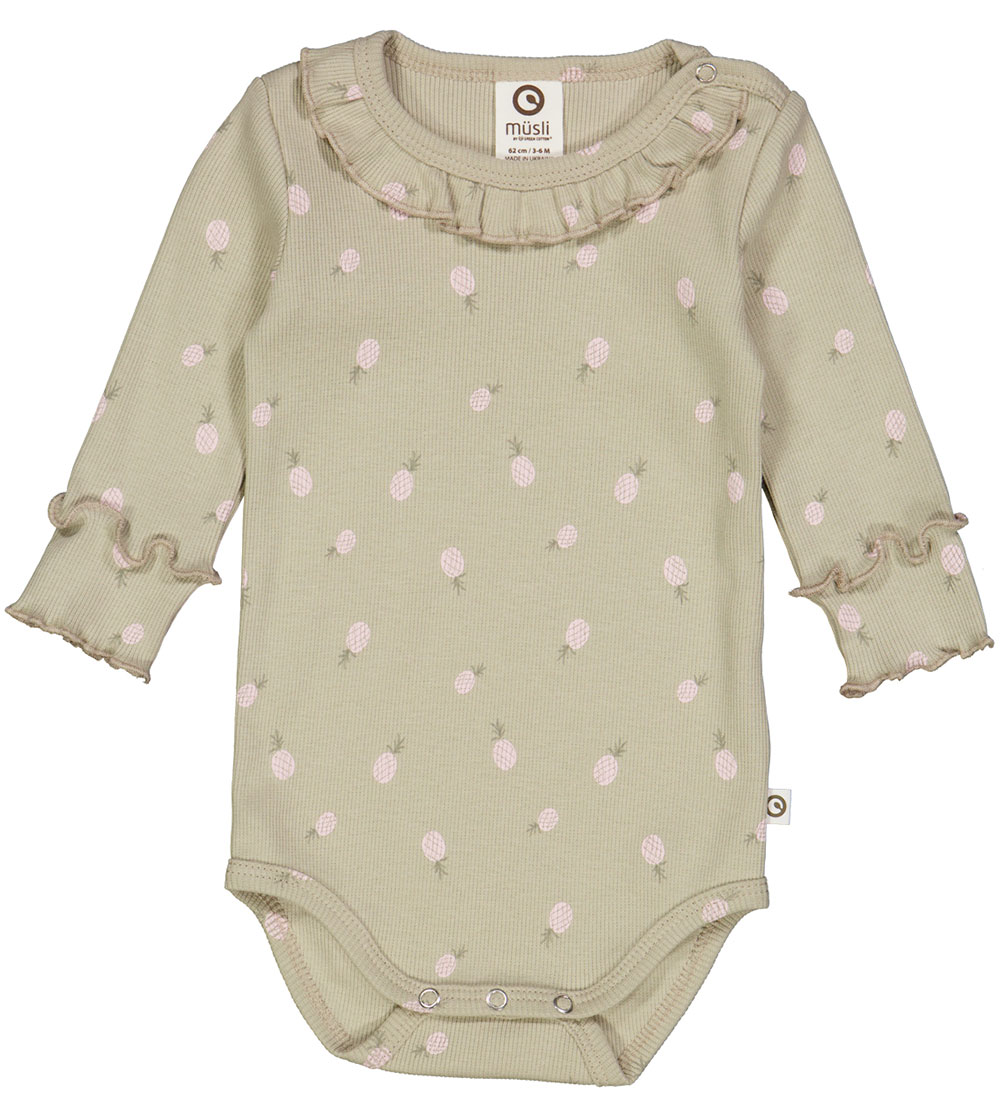 Müsli Body l/ä - Rib - Pineapple - Soft Green/Poesie Green/Mary - Müsli - 2 Jahre (92) - Body L/Ä von Müsli