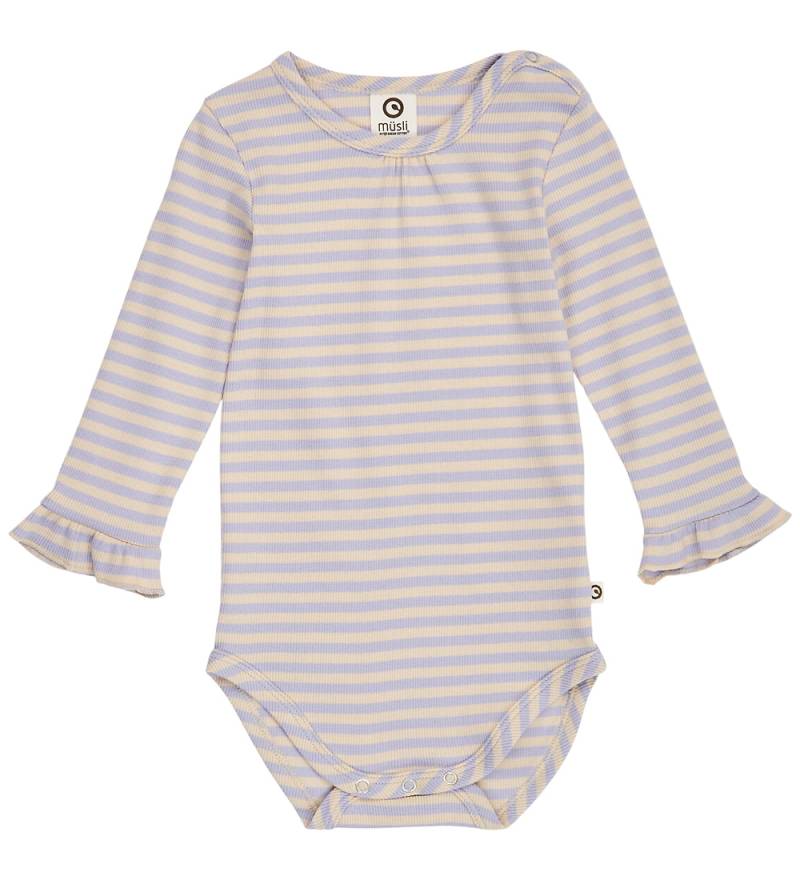 Müsli Body l/ä - Rib - Stripe - Oak/Mauve - Müsli - 1 Jahr (80) - Body L/Ä von Müsli