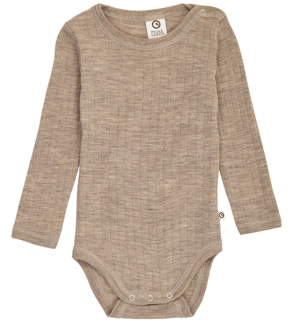 Müsli Body l/ä - Rib - Wolle - Spülung Melange - Müsli - 1½ Jahre (86) - Body L/Ä von Müsli