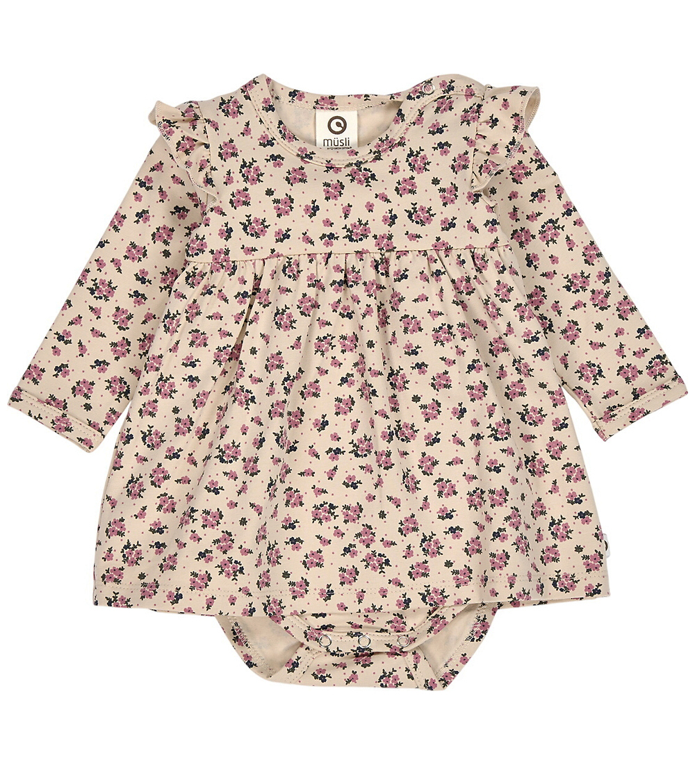 Müsli Bodykleid l/ä - Zinna - Oak/Nostalgie Rose/Deep Green - Müsli - 1 Jahr (80) - Body L/Ä von Müsli