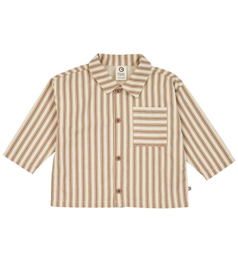 Müsli Hemd l/ä- Baby - Gewebt Stripe - Oak/Walnuss - Müsli - 1½ Jahre (86) - Hemd/Bluse von Müsli