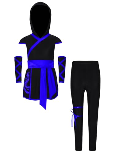Mufeng 3 Stück Kinder Ninja Kostüm Jungen Mädchen Ninja Kleidung Japanischer Ninjas Kleid + Hose + Handschuhe Halloween Karneval Verkleidung Blau 170-176 Mufeng 3 Stück Kinder Ninja Kostüm Jungen Mädchen Ninja Kleidung Japanischer Ninjas Kleid + Hose + Handschuhe Halloween Karneval Verkleidung Blau 170-176 von Mufeng