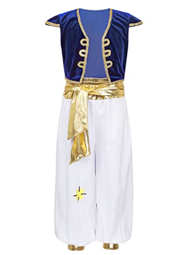 Mufeng Jungen Arabische Kleidung Samt Jacke Weste + Haremshose Kinder Arabisch Prinz Kostüm Karneval Fasching Mottoparty Outfits Königsblau 122-128 Mufeng Jungen Arabische Kleidung Samt Jacke Weste + Haremshose Kinder Arabisch Prinz Kostüm Karneval Fasching Mottoparty Outfits Königsblau 122-128 von Mufeng