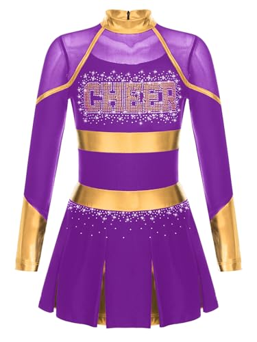 Mufeng Cheerleader Kostüm Für Mädchen Glitzer Ballettkleid Modern Jazz Tanz Performance Karneval Fancy Dress Kostüm Lila 146-152 Mufeng Cheerleader Kostüm Für Mädchen Glitzer Ballettkleid Modern Jazz Tanz Performance Karneval Fancy Dress Kostüm Lila 146-152 von Mufeng