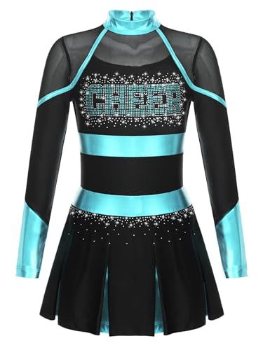 Mufeng Cheerleader Kostüm Für Mädchen Glitzer Ballettkleid Modern Jazz Tanz Performance Karneval Fancy Dress Kostüm Schwarz&Blau Grün 158-164 Mufeng Cheerleader Kostüm Für Mädchen Glitzer Ballettkleid Modern Jazz Tanz Performance Karneval Fancy Dress Kostüm Schwarz&Blau Grün 158-164 von Mufeng