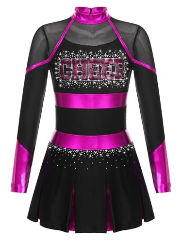Mufeng Cheerleader Kostüm Für Mädchen Glitzer Ballettkleid Modern Jazz Tanz Performance Karneval Fancy Dress Kostüm Schwarz & Pink 122-128 Mufeng Cheerleader Kostüm Für Mädchen Glitzer Ballettkleid Modern Jazz Tanz Performance Karneval Fancy Dress Kostüm Schwarz & Pink 122-128 von Mufeng