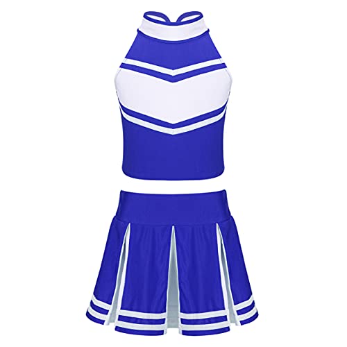Mufeng Cheerleader Kostüm Für Mädchen Sport Top + Faltenrock Cheerleader Uniform Set Ohne Pompon Mini Schulkleid Schülerin Cosplay Karneval Blau&Weiß 116 Mufeng Cheerleader Kostüm Für Mädchen Sport Top + Faltenrock Cheerleader Uniform Set Ohne Pompon Mini Schulkleid Schülerin Cosplay Karneval Blau&Weiß 116 von Mufeng