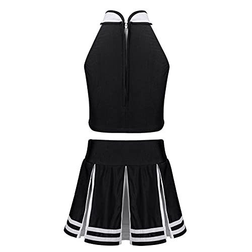 Mufeng Cheerleader Kostüm Für Mädchen Sport Top + Faltenrock Cheerleader Uniform Set Ohne Pompon Mini Schulkleid Schülerin Cosplay Karneval Schwarz 164 Mufeng Cheerleader Kostüm Für Mädchen Sport Top + Faltenrock Cheerleader Uniform Set Ohne Pompon Mini Schulkleid Schülerin Cosplay Karneval Schwarz 164 von Mufeng