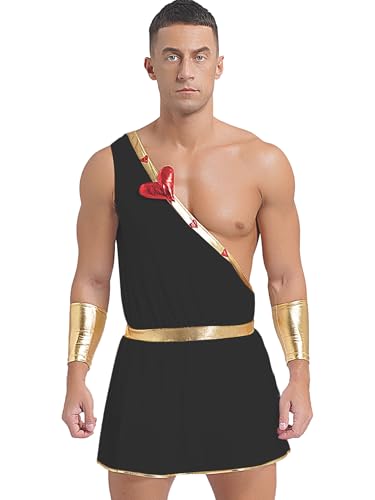Mufeng Cupido Kostüm Herren Griechischer Gott Kostüm Römischer Centurion Anzug Mit Herz Druck Toga Bodysuit Ein Schulter Karneval Valentinstag Halloween Schwarz S Mufeng Cupido Kostüm Herren Griechischer Gott Kostüm Römischer Centurion Anzug Mit Herz Druck Toga Bodysuit Ein Schulter Karneval Valentinstag Halloween Schwarz S von Mufeng