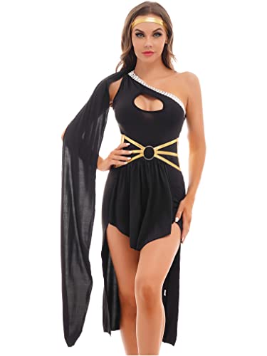Mufeng Damen Griechische Göttin Kostüm Antike Römische Göttin Kleid Kurze Toga Mittelalter Kleid Halloween Karneval Fasching Kostüm B Schwarz M Mufeng Damen Griechische Göttin Kostüm Antike Römische Göttin Kleid Kurze Toga Mittelalter Kleid Halloween Karneval Fasching Kostüm B Schwarz M von Mufeng