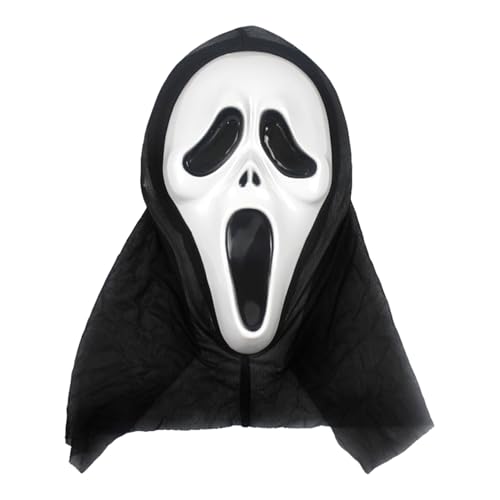 Mufeng Geist Gesichtsmaske Halloween Horror Scream Maske Gruselige Ghost Gesichtsmaske Halloween Kostüm Zubehör für Kinder Erwachsene Schwarz A Einheitsgröße Mufeng Geist Gesichtsmaske Halloween Horror Scream Maske Gruselige Ghost Gesichtsmaske Halloween Kostüm Zubehör für Kinder Erwachsene Schwarz A Einheitsgröße von Mufeng