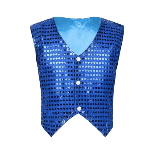 Mufeng Glitzerweste für Kinder Gold Silber Tanzkostüm Hip Hop Jazz Theateraufführung Tanzweste ohne Ärmel Karnevalsjacke Blau 158-164 Mufeng Glitzerweste für Kinder Gold Silber Tanzkostüm Hip Hop Jazz Theateraufführung Tanzweste ohne Ärmel Karnevalsjacke Blau 158-164 von Mufeng