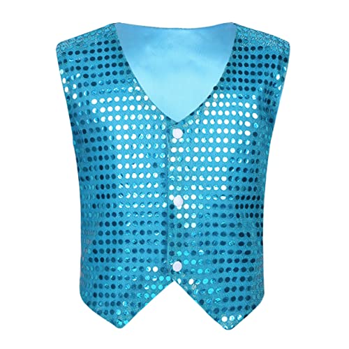 Mufeng Glitzerweste für Kinder Gold Silber Tanzkostüm Hip Hop Jazz Theateraufführung Tanzweste ohne Ärmel Karnevalsjacke Hellblau 134-140 Mufeng Glitzerweste für Kinder Gold Silber Tanzkostüm Hip Hop Jazz Theateraufführung Tanzweste ohne Ärmel Karnevalsjacke Hellblau 134-140 von Mufeng