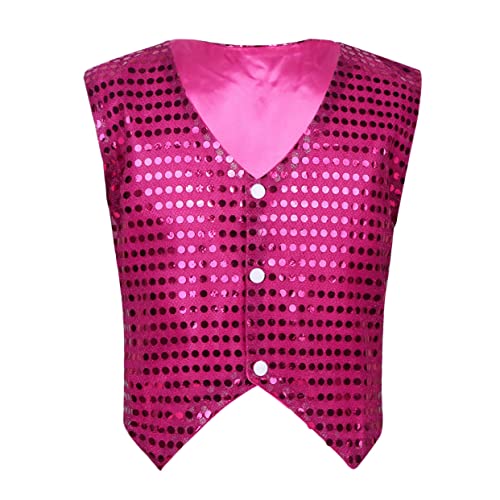 Mufeng Glitzerweste für Kinder Gold Silber Tanzkostüm Hip Hop Jazz Theateraufführung Tanzweste ohne Ärmel Karnevalsjacke Rosenrot 98-104 Mufeng Glitzerweste für Kinder Gold Silber Tanzkostüm Hip Hop Jazz Theateraufführung Tanzweste ohne Ärmel Karnevalsjacke Rosenrot 98-104 von Mufeng