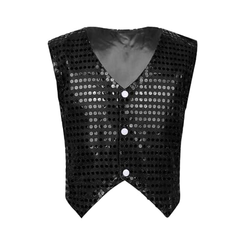 Mufeng Glitzerweste für Kinder Gold Silber Tanzkostüm Hip Hop Jazz Theateraufführung Tanzweste ohne Ärmel Karnevalsjacke Schwarz 158-164 Mufeng Glitzerweste für Kinder Gold Silber Tanzkostüm Hip Hop Jazz Theateraufführung Tanzweste ohne Ärmel Karnevalsjacke Schwarz 158-164 von Mufeng