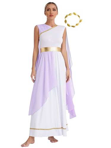 Mufeng Historisches Römisches Kostüm Damenkleid Griechische Göttin Toga Kaiserin Mit Goldener Kopfbedeckung Kostüm Der Athena Elegantes Operakleid Für Halloween Lavendel M Mufeng Historisches Römisches Kostüm Damenkleid Griechische Göttin Toga Kaiserin Mit Goldener Kopfbedeckung Kostüm Der Athena Elegantes Operakleid Für Halloween Lavendel M von Mufeng