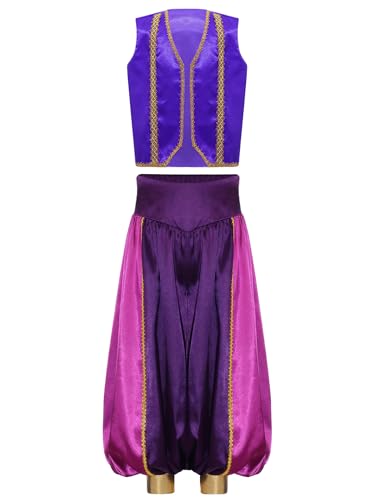 Mufeng Jungen Arabisch Prinz Kostüm Sultan Indische Arabische Kleidung Orientalische Weste + Haremshose Karneval Fasching Party Outfits Lila 170-176 Mufeng Jungen Arabisch Prinz Kostüm Sultan Indische Arabische Kleidung Orientalische Weste + Haremshose Karneval Fasching Party Outfits Lila 170-176 von Mufeng