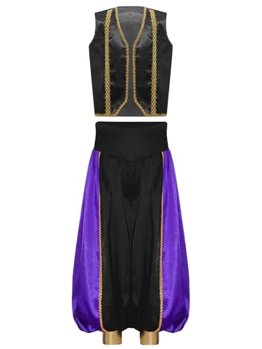 Mufeng Jungen Arabisch Prinz Kostüm Sultan Indische Arabische Kleidung Orientalische Weste + Haremshose Karneval Fasching Party Outfits Schwarz 158-164 Mufeng Jungen Arabisch Prinz Kostüm Sultan Indische Arabische Kleidung Orientalische Weste + Haremshose Karneval Fasching Party Outfits Schwarz 158-164 von Mufeng