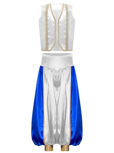 Mufeng Jungen Arabisch Prinz Kostüm Sultan Indische Arabische Kleidung Orientalische Weste + Haremshose Karneval Fasching Party Outfits Weiß 170-176 Mufeng Jungen Arabisch Prinz Kostüm Sultan Indische Arabische Kleidung Orientalische Weste + Haremshose Karneval Fasching Party Outfits Weiß 170-176 von Mufeng